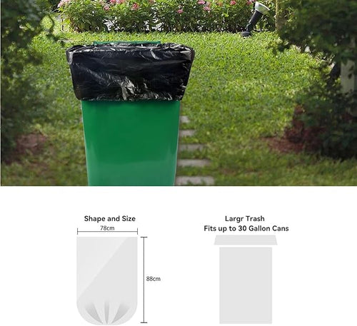 30 Gallon Heavy-Duty Trash Bags (10 Pack, Black)